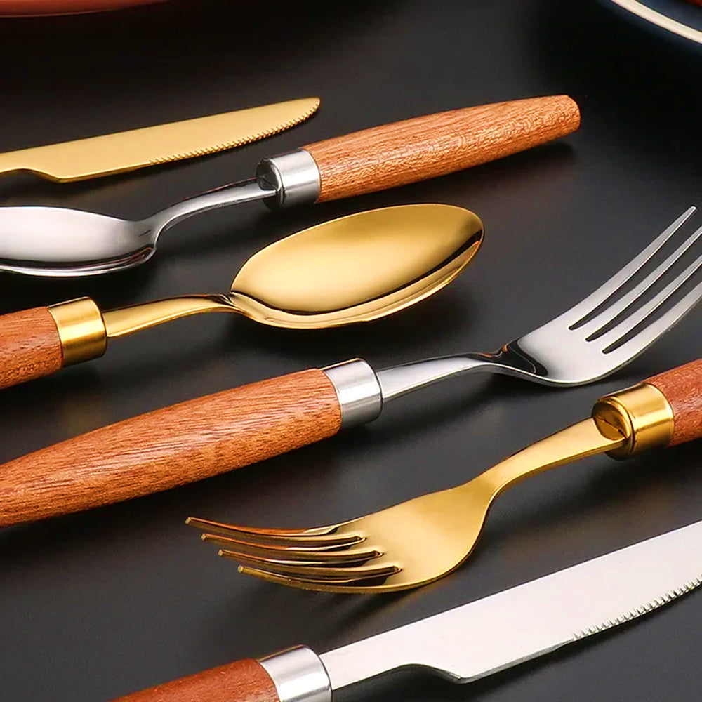 4pcs Handcrafted Wooden Cutlery Set