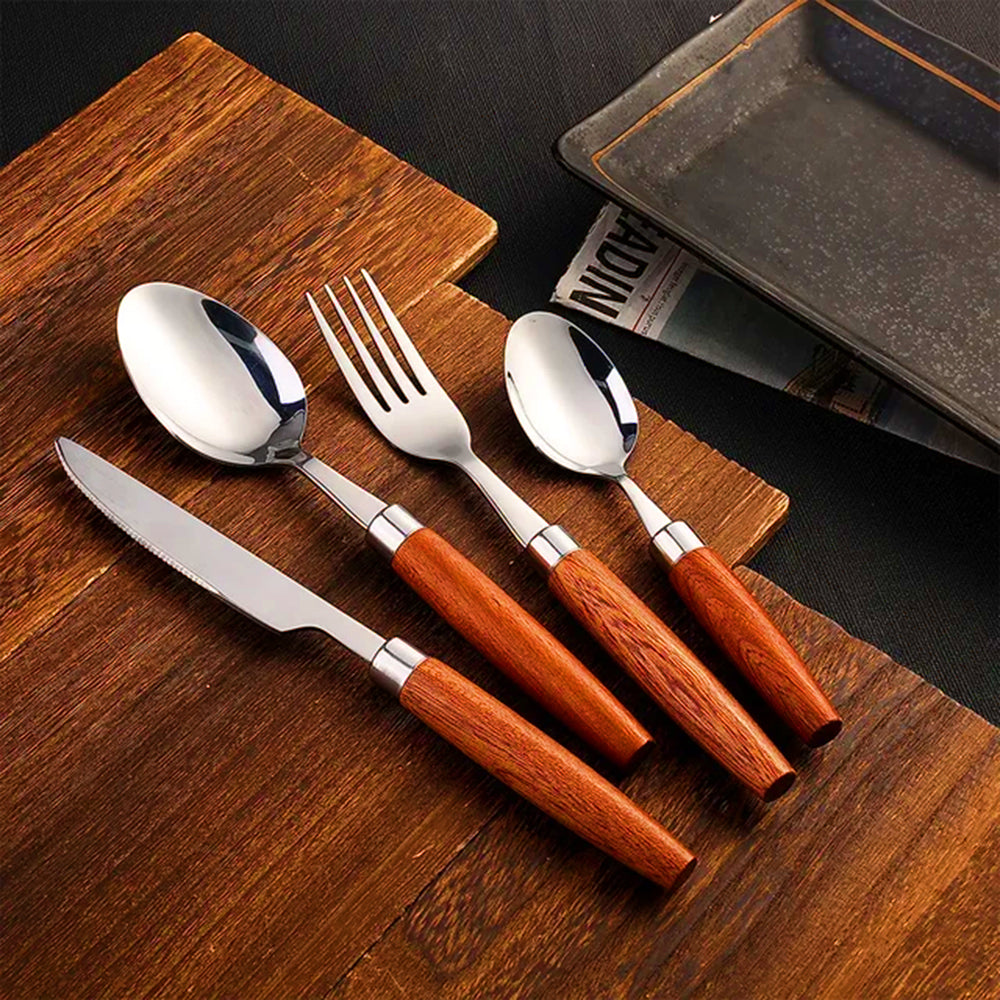 4pcs Handcrafted Wooden Cutlery Set