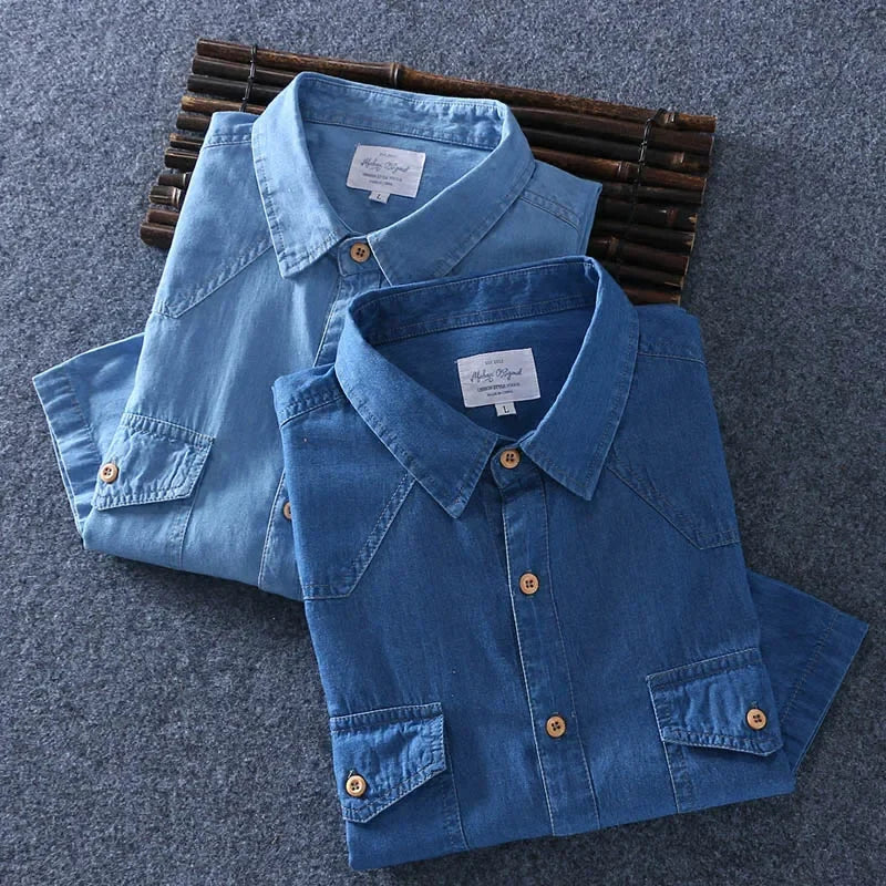 Refined Casual Cotton Denim Shirt