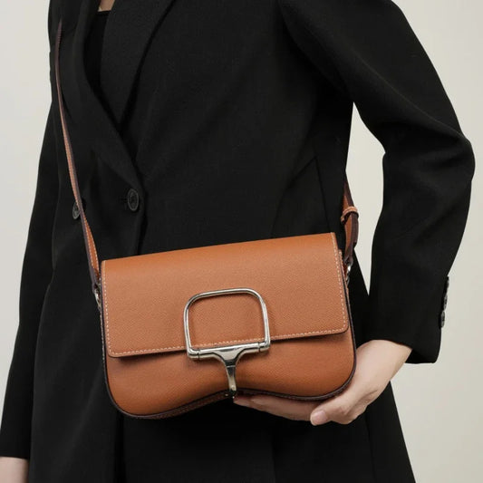 Genuine Leather Saddle Shoulder Bag