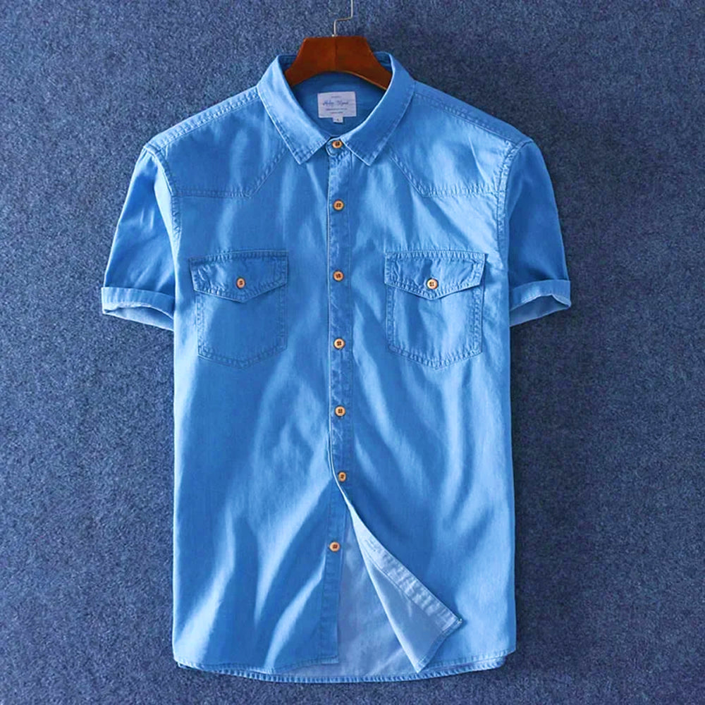 Refined Casual Cotton Denim Shirt