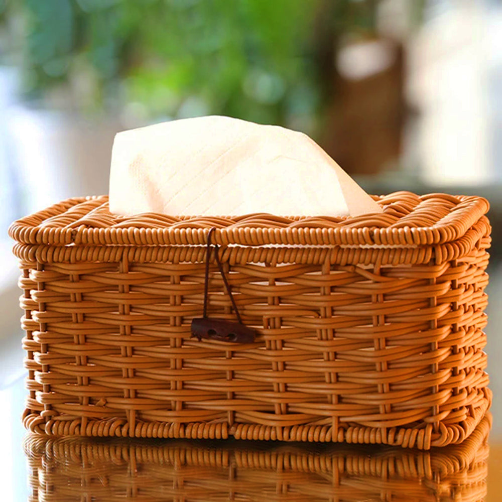 Hand Woven Rattan Tissue Box